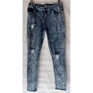 Refuge Distressed‎ Acid Wash Skinny Jeans Size 8 Denim